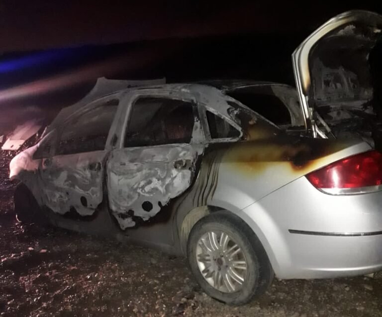 Robaron e incendiaron un automóvil