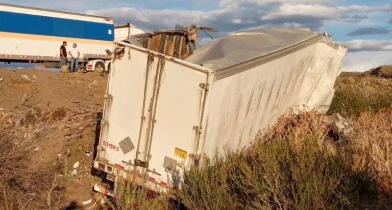 Un camión volcó en Ruta 40 y cientos de personas lo desmantelaron