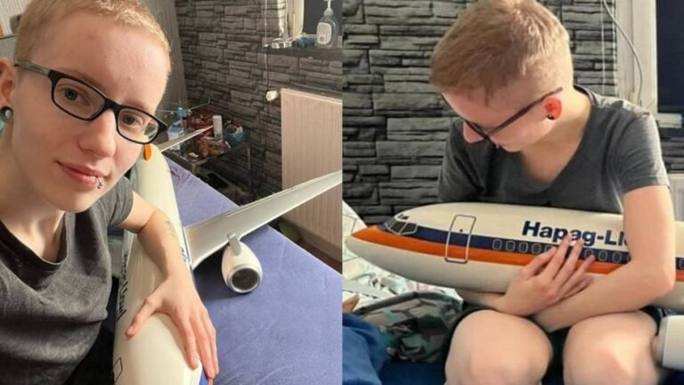 Una chica  siente amor por un avión y asegura tener relaciones sexuales con una réplica