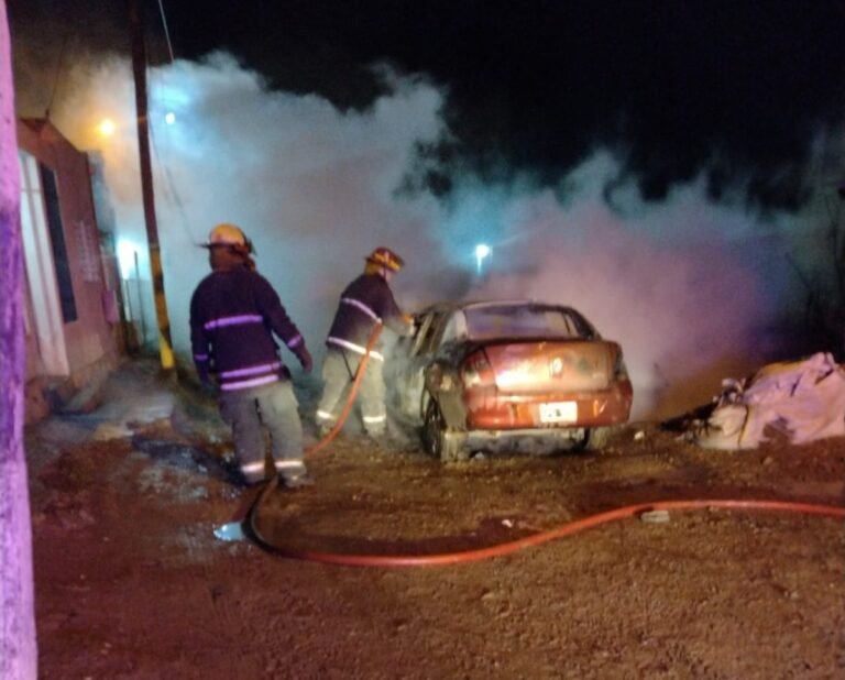 Bomberos sofocaron las llamas de un automóvil
