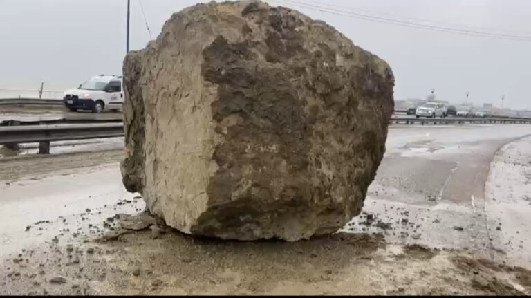 Desprendimiento de rocas en el Cerro Chenque