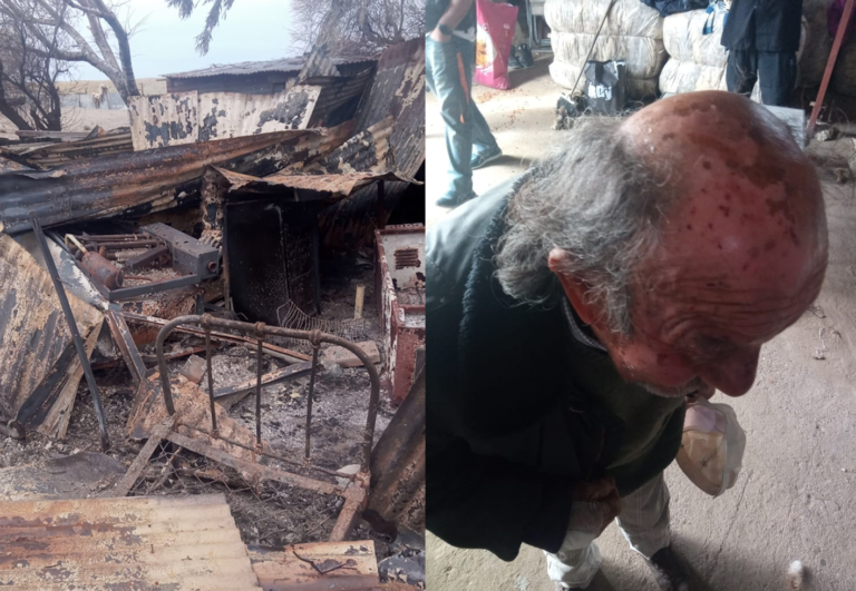 Tiene 80 años, dormía en un galpón y se salvó por poco de un incendio