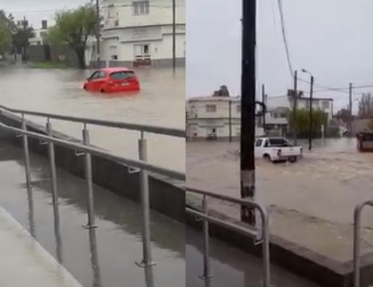 Se complica la salida de ambulancias por la lluvia en Clínica Pueyrredón