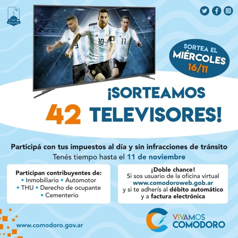 El Municipio sorteará 42 televisores entre quienes posean sus impuestos al día