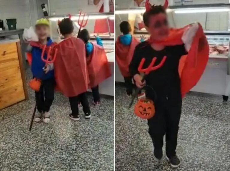 Pidieron caramelos por Halloween, pero el carnicero no tenía y les regaló chorizos