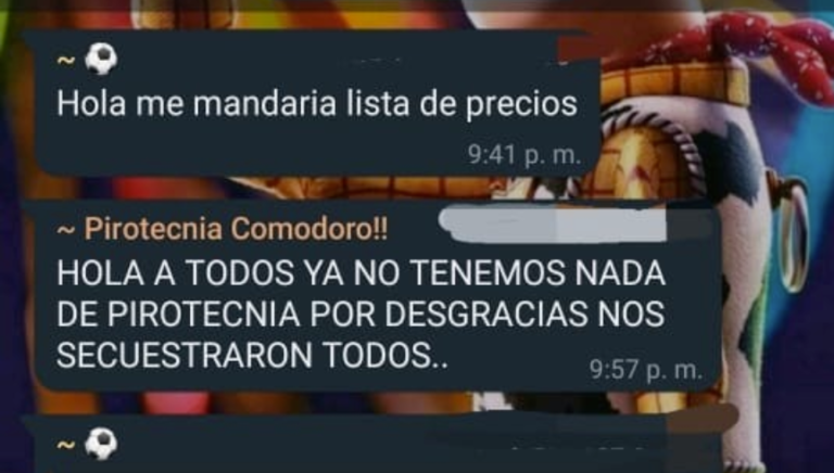 Vendían pirotecnia por grupos de WhatsApp y en redes sociales