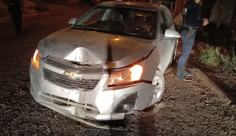 Chocó contra un poste y se quedó durmiendo en el auto