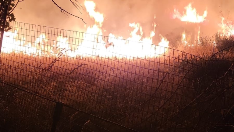 Bomberos lograron extinguir una quema de pastizales en Km. 17