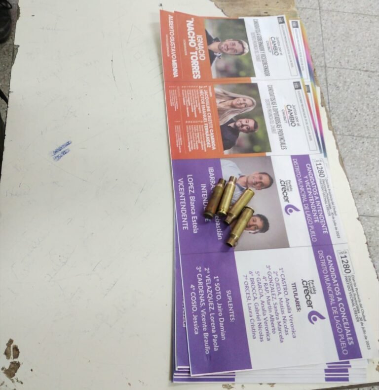 Hallaron balas sobre la boleta de un candidato a intendente en Lago Puelo