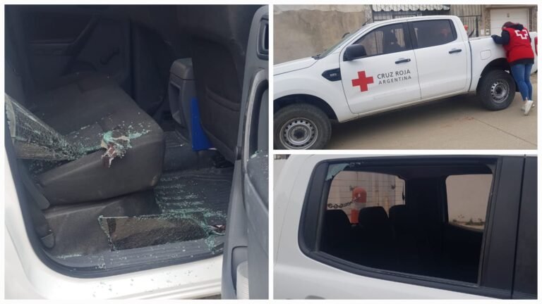Dañaron la camioneta de la Cruz Roja y robaron pertenencias de los voluntarios