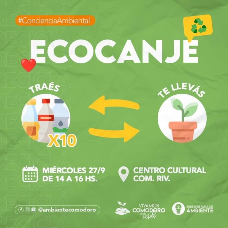 Ecocanje: Este miércoles se concretará una nueva jornada de intercambio de residuos por plantas