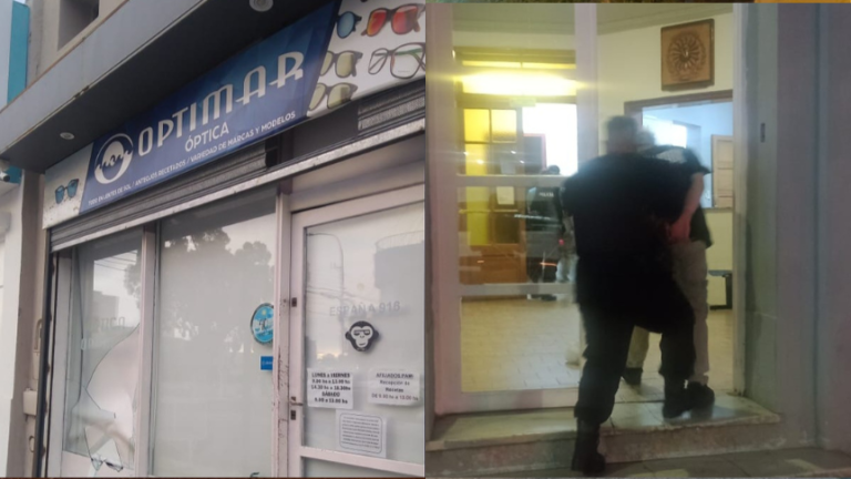 Se encontraban en estado de ebriedad y rompieron el vidrio de una óptica