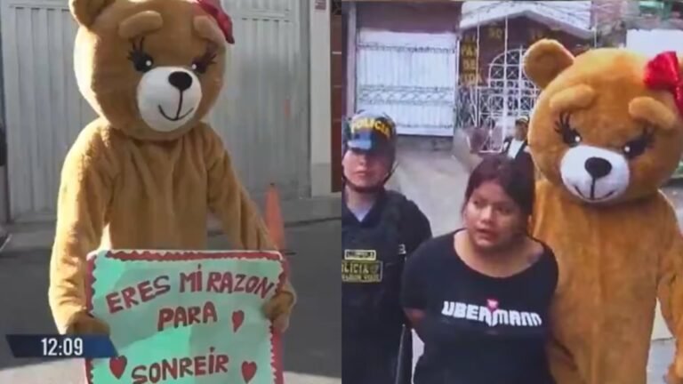 La Policía de Perú se disfrazó de oso de peluche para arrestar a narcos en San Valentín