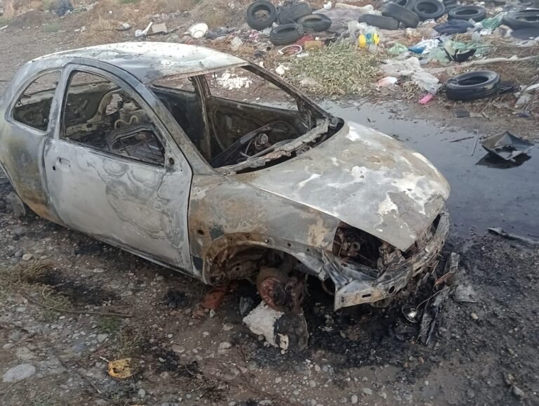 Robaron un auto y lo prendieron fuego