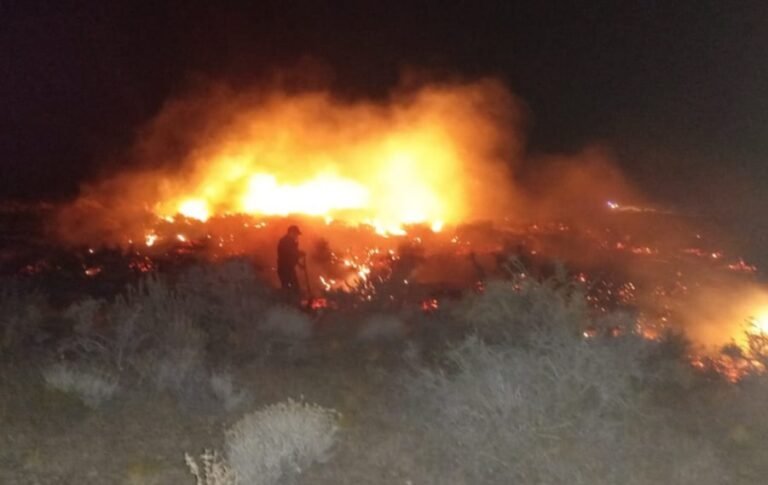 Gran incendio en zona de campos en Chubut