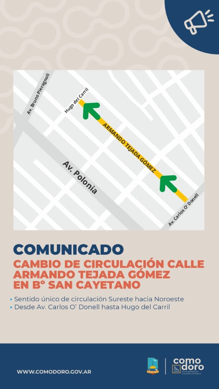 Cambio de circulación de la calle Armando Tejada Gómez en el barrio San Cayetano