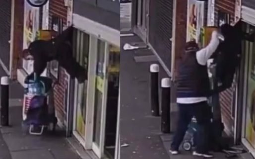 Una mujer quedó atrapada en las persianas de un local