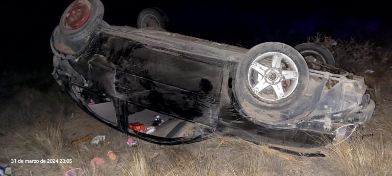Una familia resultó con lesiones tras volcar en Ruta Nacional N°3