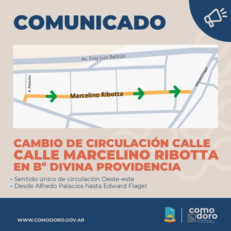 Cambio de circulación calle Padre Marcelino Ribotta