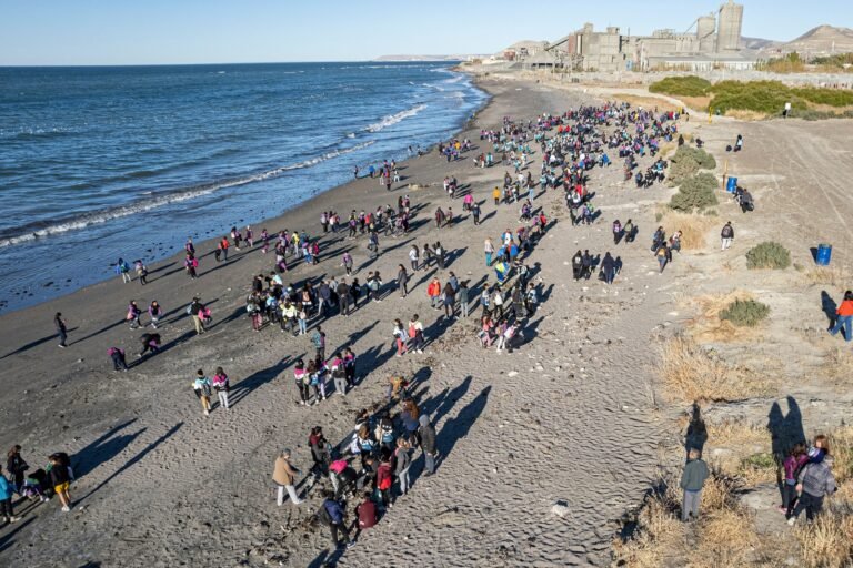Más de 700 niños participaron de una jornada de recolección de residuos en la playa de Km. 8