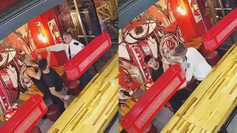 Un empleado de seguridad golpeó a dos clientes por grabar dentro de una hamburguesería