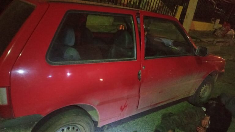 Los atraparon robando elementos del interior de un auto