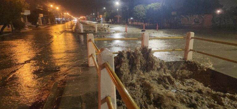 Calles anegadas y lineas de transporte fuera de servicio