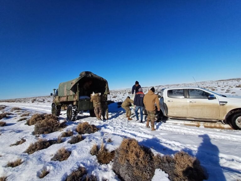 Se encontraban aislados por la nieve hace más de 15 días y el Ejército los rescató
