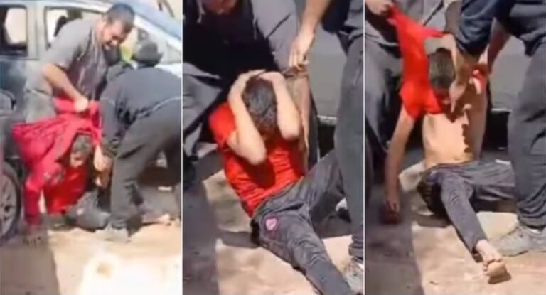 Vecinos corrieron, golpearon y desnudaron a un ladrón que había intentado robarle a una familia