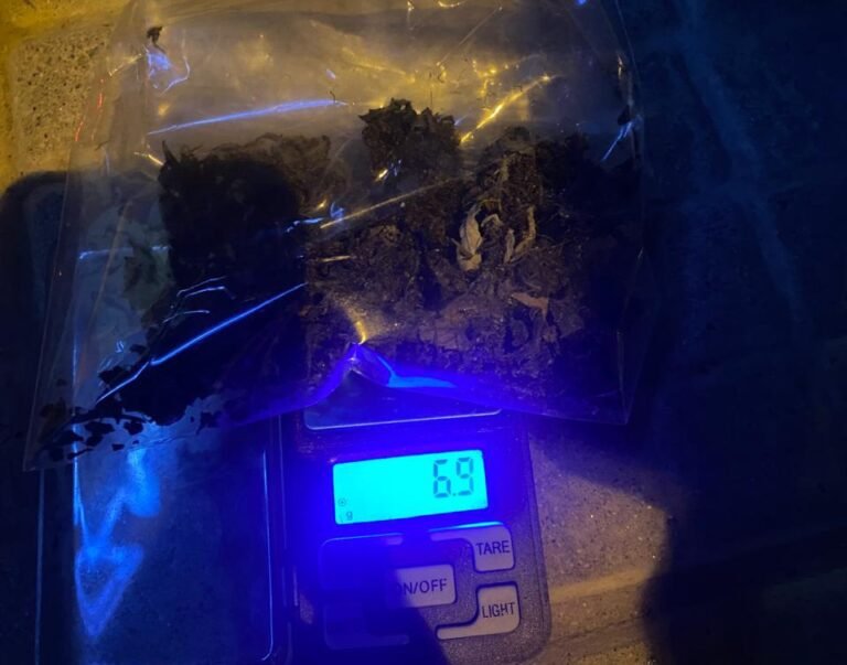 Los pararon en un control y descubrieron que llevaban casi 7 gramos de marihuana