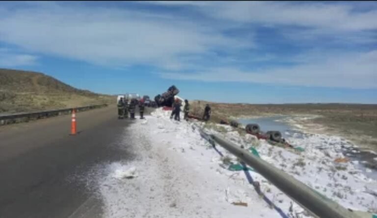 Un grupo de ciclistas se le atravesó a un camionero y terminó volcando en la ruta nacional 3