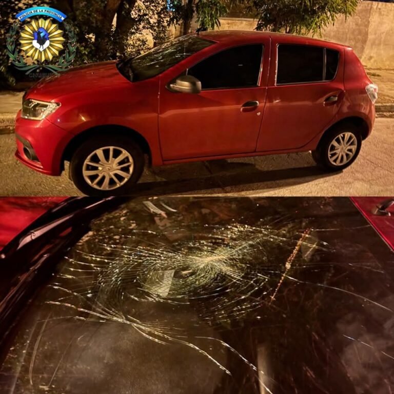 Rompió los vidrios de varios autos estacionados, intentó huir pero fue detenido