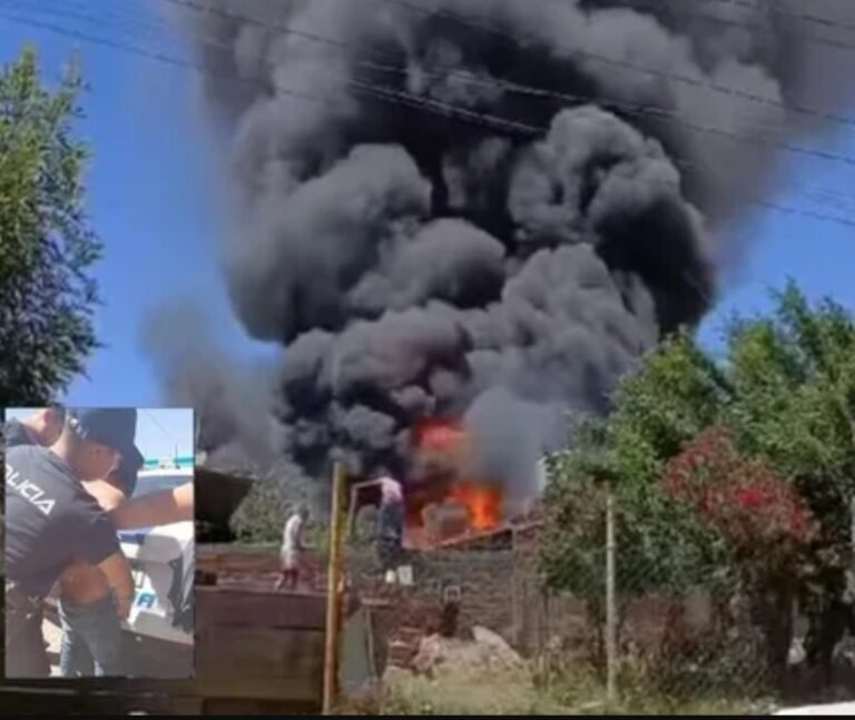 Un hombre alcoholizado discutió con su familia y prendió fuego el lugar