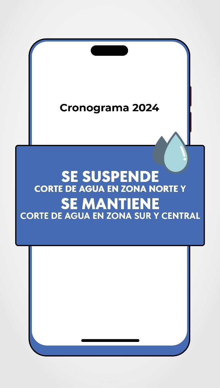Suspenden el corte de agua en zona norte