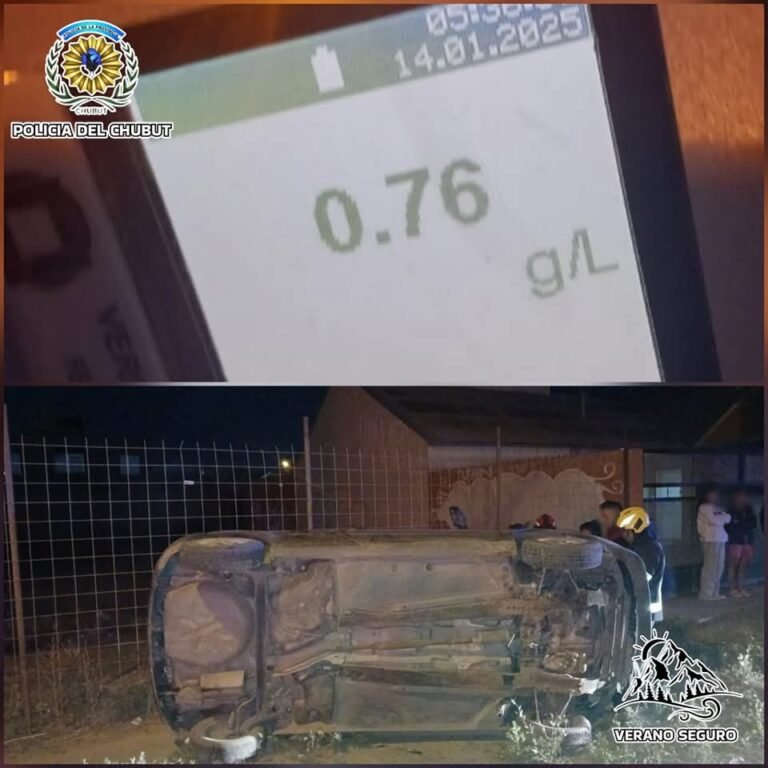 Manejaba alcoholizada, volcó y resultó ilesa