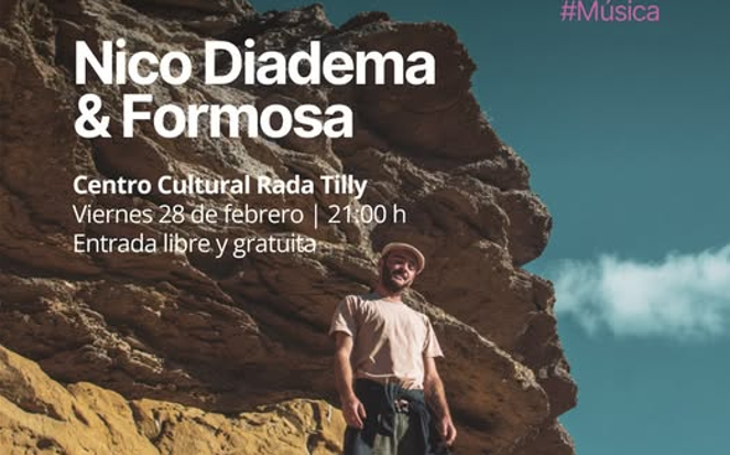 Nico Diadema & Formosa se presenta en el Centro Cultural de Rada Tilly