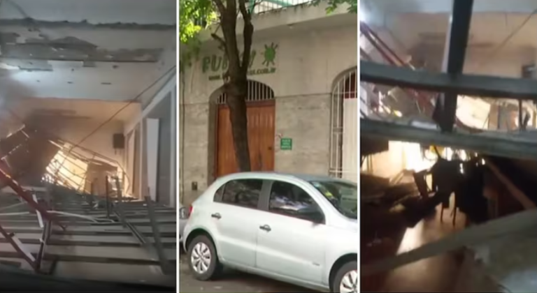 Se desplomó el techo de un salón de fiestas en medio de un cumpleaños de un nene
