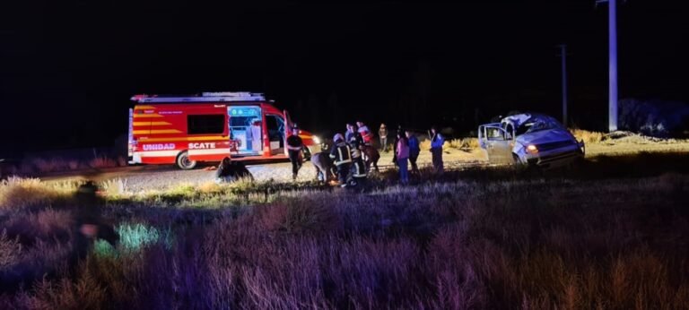 Una familia vuelca en la ruta entre Trelew y Gaiman: todos hospitalizados