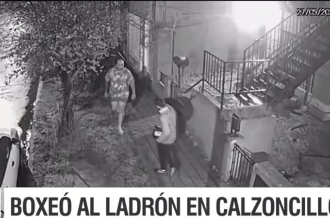 El vecino justiciero: salió de su casa en ropa interior y le dio una paliza a un ladrón