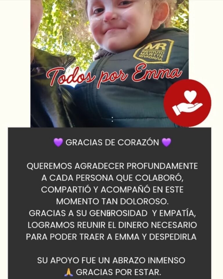 Lograron reunir los fondos para trasladar el cuerpo de Emma: “Gracias por estar”