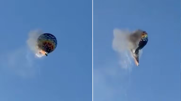 Se prendió fuego un globo aerostático y hay al menos ocho muertos