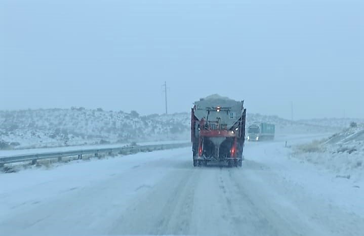 Piden extrema precaución para circular en la Ruta 3 por presencia de nieve y escarcha