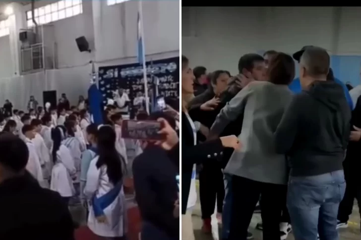 Escándalo: una pelea entre padres arruinó el acto de Promesa a la Bandera
