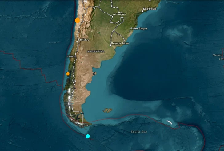 Se registró un temblor submarino de 5,6 a menos de 300 km de Tierra del Fuego