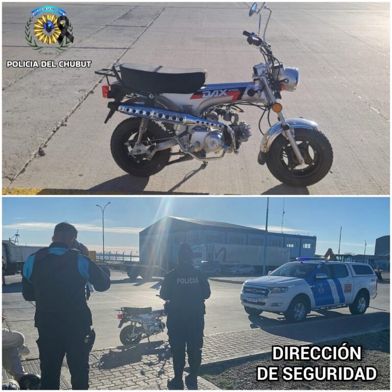 Intentó entrar al puerto con una moto robada y fue descubierto por Prefectura