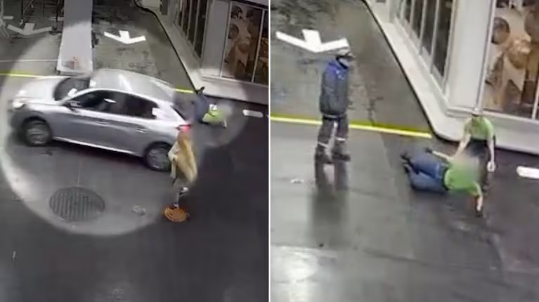 Se peleó con la cajera de una estación de servicio, no quiso pagar y la atropelló cuando escapaba