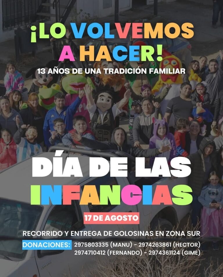 Vecinos organizan caravana con golosinas y disfraces para celebrar el Día de las Infancias