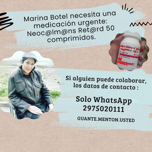 Marina necesita una medicación urgente para poder seguir caminando y pide ayuda a la comunidad