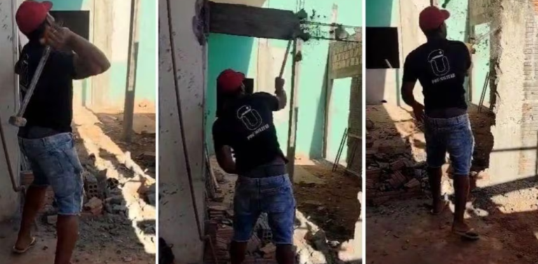 Lo despidieron de una obra en construcción y rompió todo a mazazos tras denunciar que no le pagaron