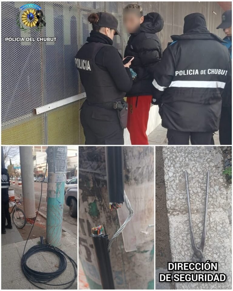 Estaba prófugo y lo atraparon robando cables frente a un banco